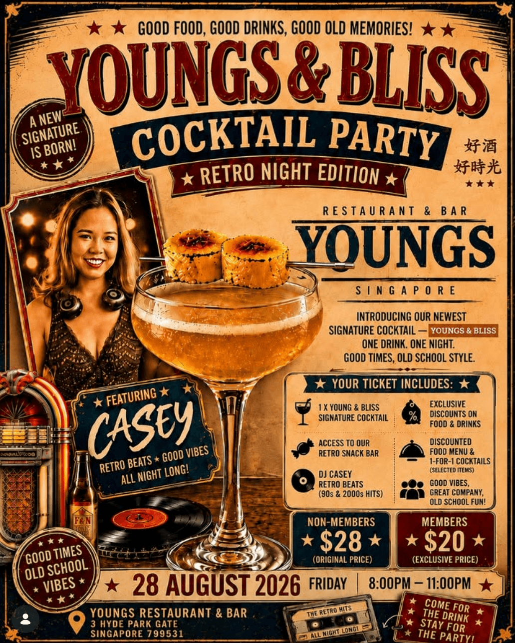 YOUNGS and Bliss Cocktail Party (Retro Night Edition)