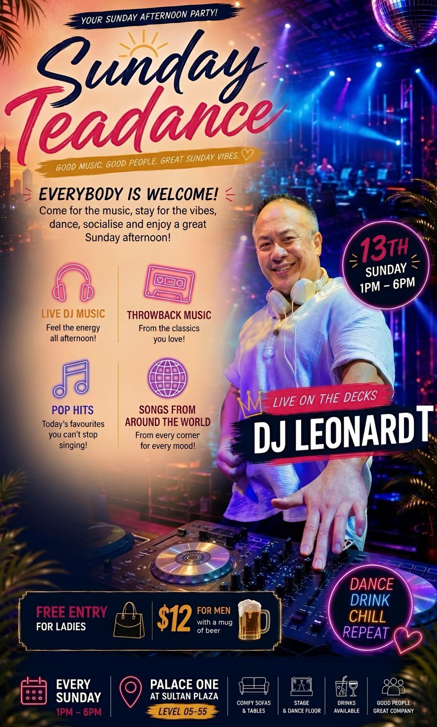 DJ Leonard T @ MabuhaySG, Singapore’s most popular Sunday teadance disco